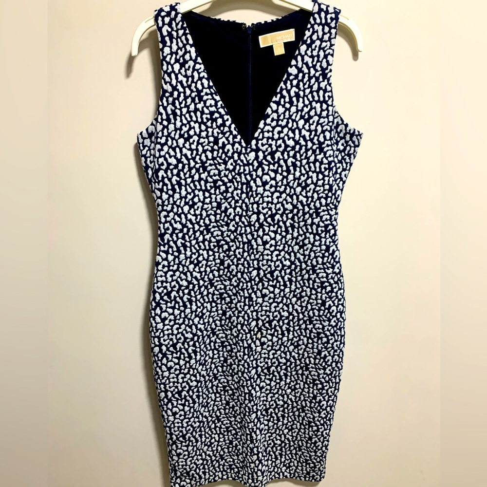 Michael KORS Navy and White Sheath Dress